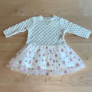 Hatley Girls Holiday Cable Knit Dress with Red Snowflake Detail 6-9 month NWT